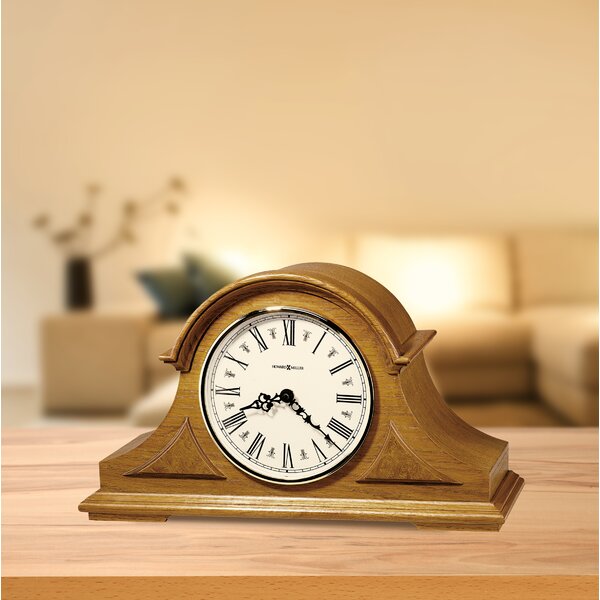 Burton Traditional Analogue: Roman Numeral Quartz Tabletop Clock in Oak